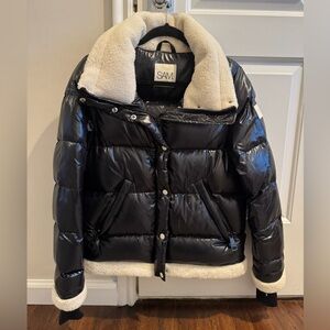SAM. Gigi Shearling-Trimmed Shell Puffer Jacket